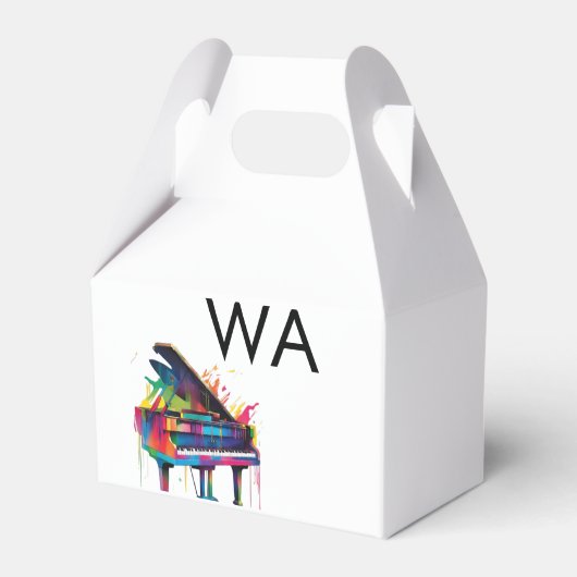 Monogram initiaal letter letter naam tekst piano m bedankdoosjes (Voorkant Zijde)