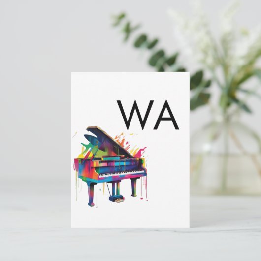 Monogram initiaal letter letter naam tekst piano m briefkaart (Staand voorkant)