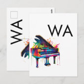 Monogram initiaal letter letter naam tekst piano m briefkaart (Voorkant / Achterkant)