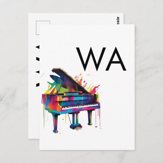 Monogram initiaal letter letter naam tekst piano m briefkaart (Voorkant / Achterkant)