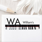 Monogram initiaal letter letter naam tekst piano m etiket (Insitu)