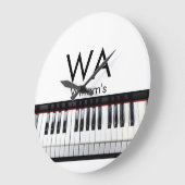 Monogram initiaal letter letter naam tekst piano m grote klok (Hoek)