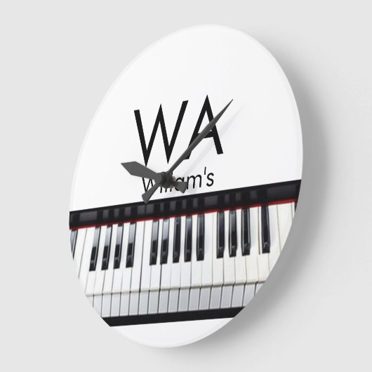 Monogram initiaal letter letter naam tekst piano m grote klok (Hoek)