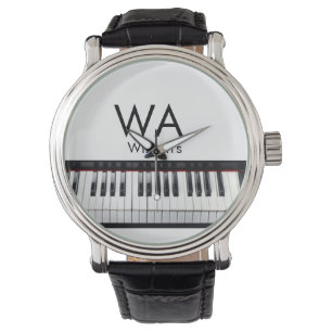 Monogram initiaal letter letter naam tekst piano m horloge