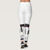 Monogram initiaal letter letter naam tekst piano m leggings (Achterkant)