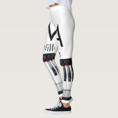 Monogram initiaal letter letter naam tekst piano m leggings (Links)