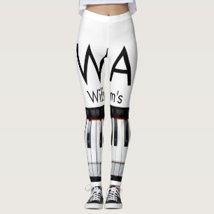 Monogram initiaal letter letter naam tekst piano m leggings