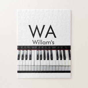 Monogram initiaal letter letter naam tekst piano m legpuzzel