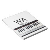 Monogram initiaal letter letter naam tekst piano m notitieblok (Schuin)