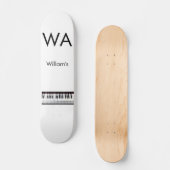 Monogram initiaal letter letter naam tekst piano m persoonlijk skateboard (Voorkant)