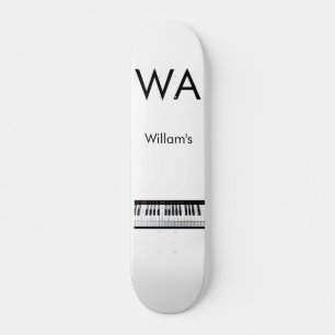 Monogram initiaal letter letter naam tekst piano m persoonlijk skateboard