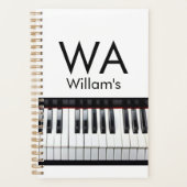 Monogram initiaal letter letter naam tekst piano m planner (Voorkant)