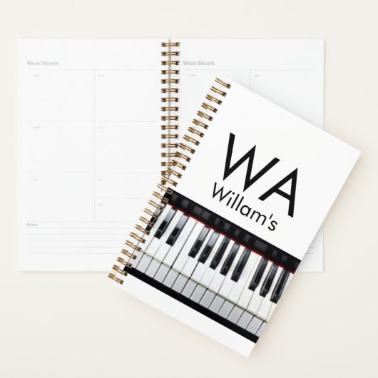 Monogram initiaal letter letter naam tekst piano m planner (Display)