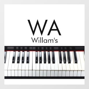 Monogram initiaal letter letter naam tekst piano m raamsticker