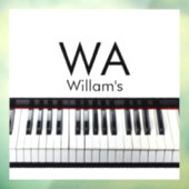 Monogram initiaal letter letter naam tekst piano m raamsticker (Vel 3)