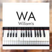 Monogram initiaal letter letter naam tekst piano m raamsticker (Vel 2)