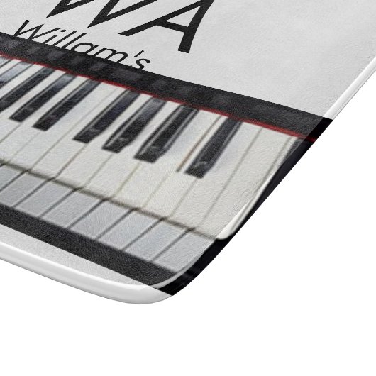 Monogram initiaal letter letter naam tekst piano m snijplank (Hoek)