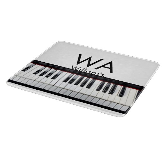 Monogram initiaal letter letter naam tekst piano m snijplank (Hoek)