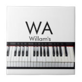 Monogram initiaal letter letter naam tekst piano m tegeltje (Voorkant)