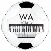 Monogram initiaal letter letter naam tekst piano m voetbal (Voorkant)