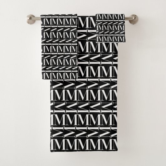 Monogram Initiaal letter M Bad Handdoek (Insitu)