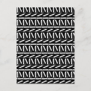 Monogram Initiaal letter M Briefkaart