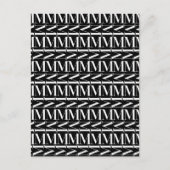 Monogram Initiaal letter M Briefkaart (Voorkant)