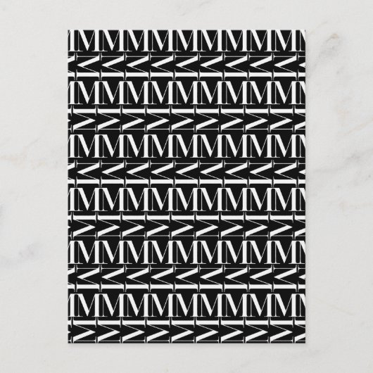 Monogram Initiaal letter M Briefkaart (Voorkant)