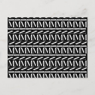 Monogram Initiaal letter M Briefkaart