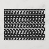 Monogram Initiaal letter M Briefkaart (Voorkant)
