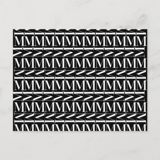 Monogram Initiaal letter M Briefkaart (Voorkant)