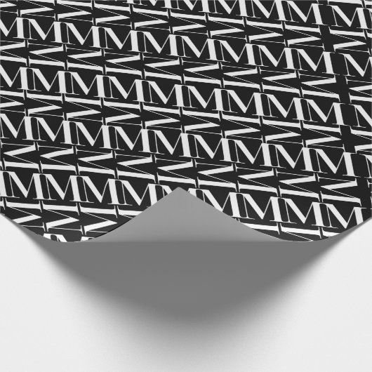 Monogram Initiaal letter M Cadeaupapier (Hoek)