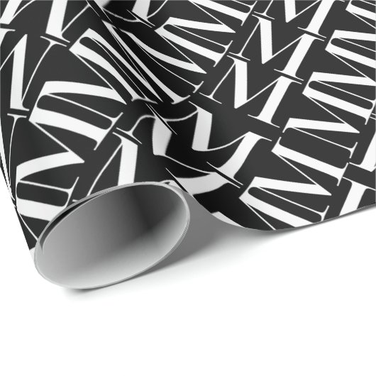 Monogram Initiaal letter M Cadeaupapier (Rol Hoek)