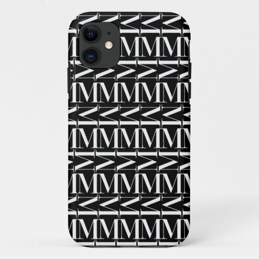 Monogram Initiaal letter M Case-Mate iPhone Case (Achterkant)