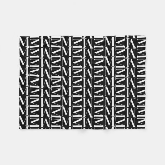 Monogram Initiaal letter M Fleece Deken (Voorkant (Horizontaal))