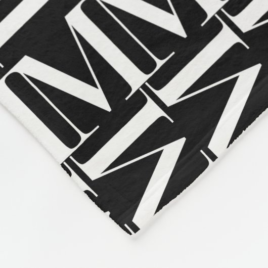 Monogram Initiaal letter M Fleece Deken (Hoek)