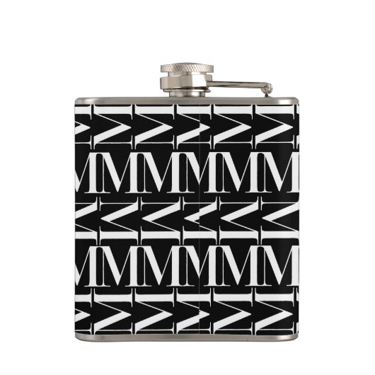 Monogram Initiaal letter M Heupfles (Achterkant)