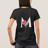 Monogram Initiaal Letter M in White met roze Rose T-shirt (Achterkant)