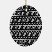 Monogram Initiaal letter M Keramisch Ornament (Rechts)