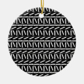 Monogram Initiaal letter M Keramisch Ornament (Voorkant)