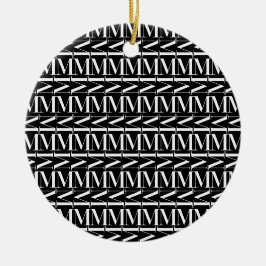 Monogram Initiaal letter M Keramisch Ornament (Voorkant)