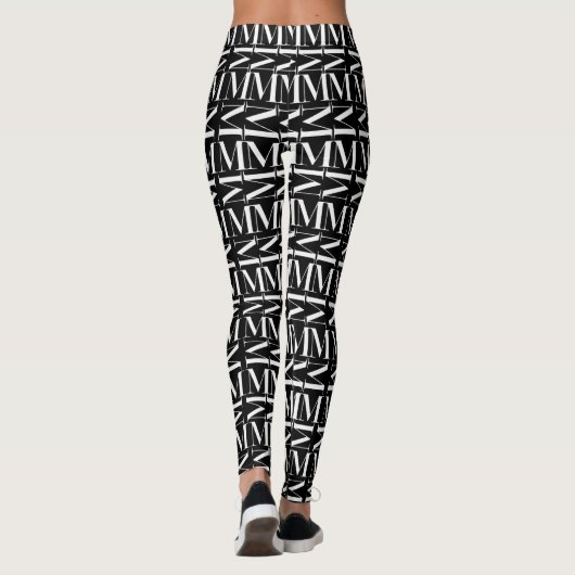Monogram Initiaal letter M Leggings (Achterkant)