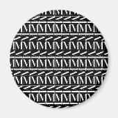 Monogram Initiaal letter M Magneet (Voorkant)