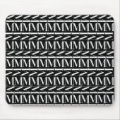 Monogram Initiaal letter M Muismat (Voorkant)