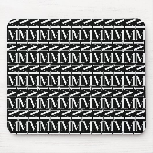 Monogram Initiaal letter M Muismat (Voorkant)