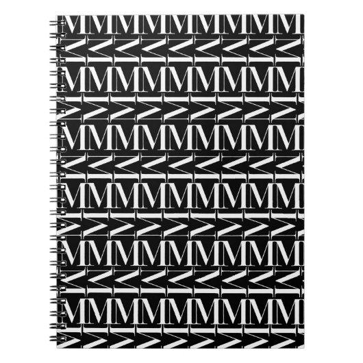 Monogram Initiaal letter M Notitieboek (Voorkant)