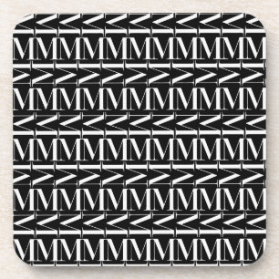 Monogram Initiaal letter M Onderzetter