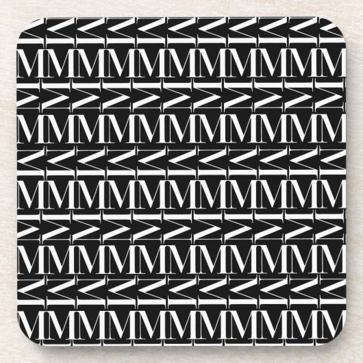 Monogram Initiaal letter M Onderzetter (Voorkant)