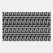 Monogram Initiaal letter M Rechthoekige Sticker (Voorkant)
