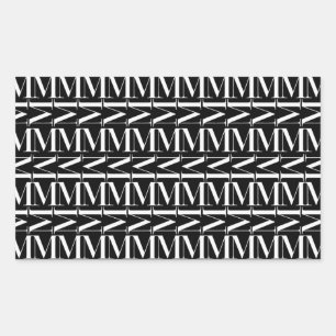 Monogram Initiaal letter M Rechthoekige Sticker